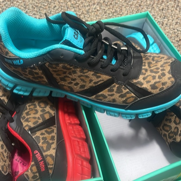 2 pairs! Crazy train leopard print sneakers. Size 8. Used once. - Picture 5 of 7